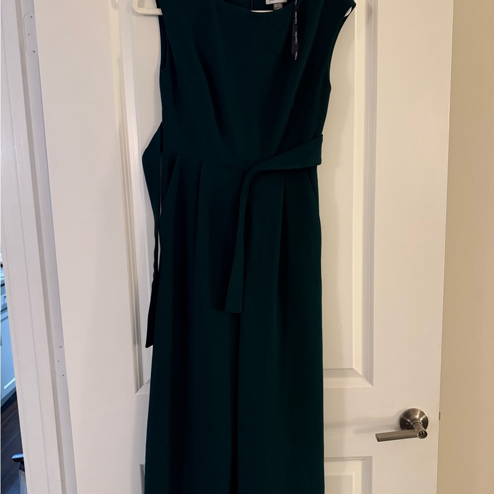Calvin Klein Dark Green Sleeveless Jumpsuit